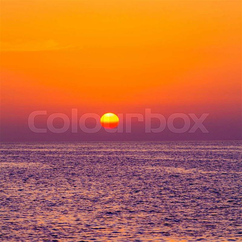 Beautiful sunset over the sea. beauty landscape. Wonderful sunrise, stock photo