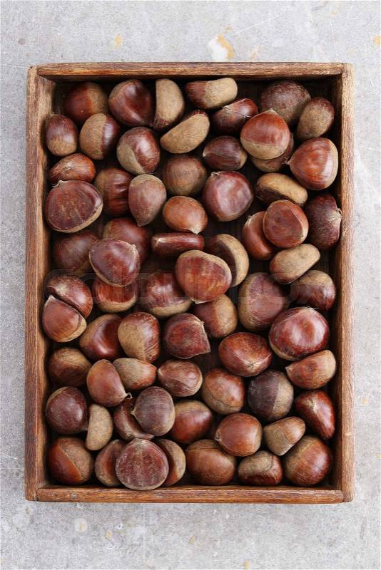 Fresh chestnuts, stock photo