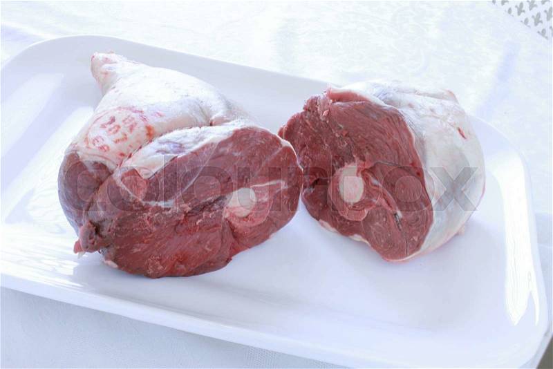 Raw lamb meat cuts, stock photo