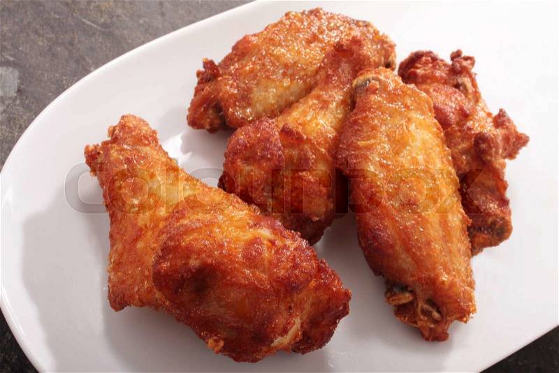 Spicy chicken wings, stock photo
