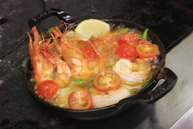 Cooked fish meal, stock photo