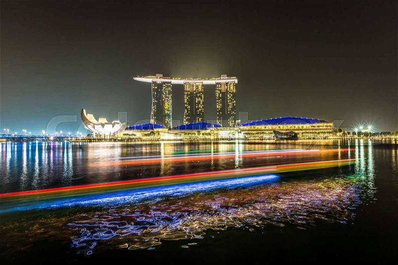 MARINA BAY SANDS, SINGAPORE NOVEMBER 05, 2015: Marina Bay waterfront and skyline, Singapore on November 05, 2015, stock photo