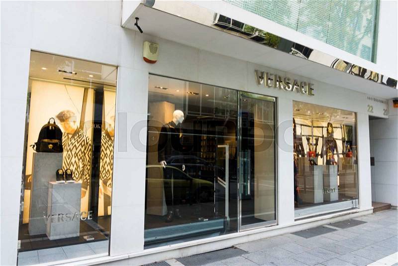 FRANKFURT,GERMANY - OKTOBER 24, 2015: Versace shop in Frankfurt ,Germany.Versace is a world famous fashion brand. Versace is an Italian fashion company and trade name founded by Gianni Versace in 1978, stock photo