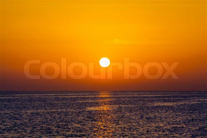 Sunrise in the sea. beauty landscape. Wonderful sunrise, stock photo