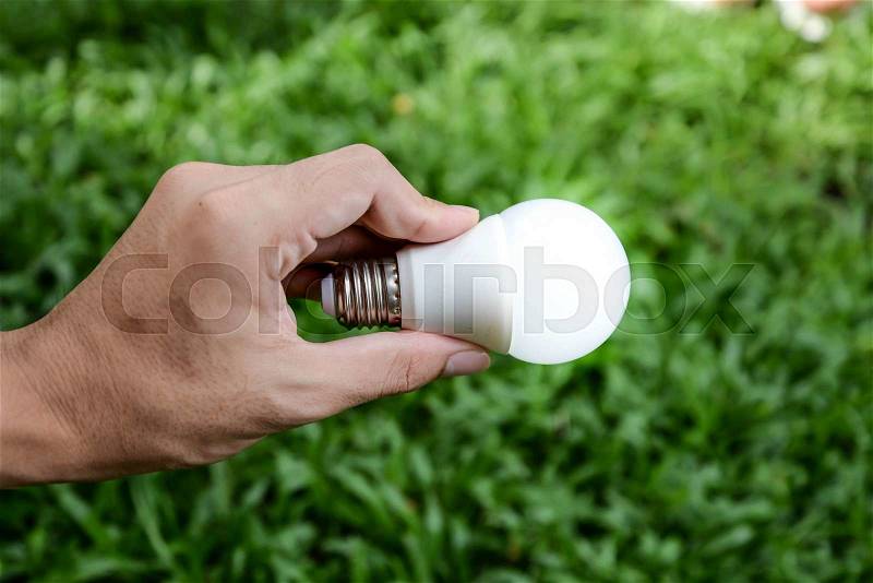 LED bulb with lighting - New technology of bulb, stock photo