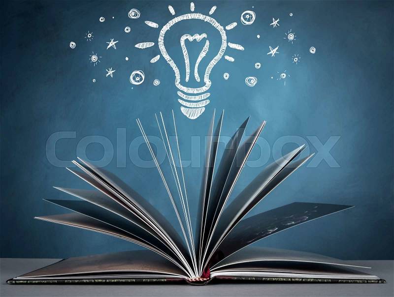 Open a book for imagination of world wide and knowledge, stock photo