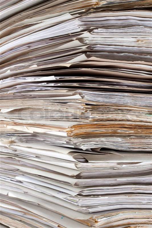 Huge stack of papers. Use for background or texture, stock photo