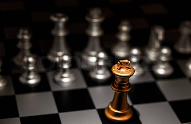 Stand out of a crowd individuality concept Odd Chess Piece, stock photo