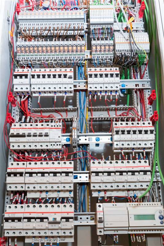 Switchgear cabinet front view image, stock photo