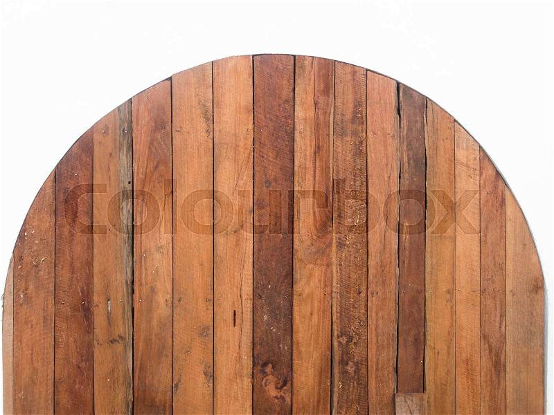 Dark brown arch wood plank background, stock photo