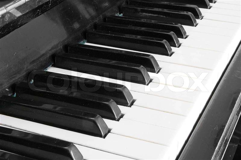 Piano key close up, stock photo