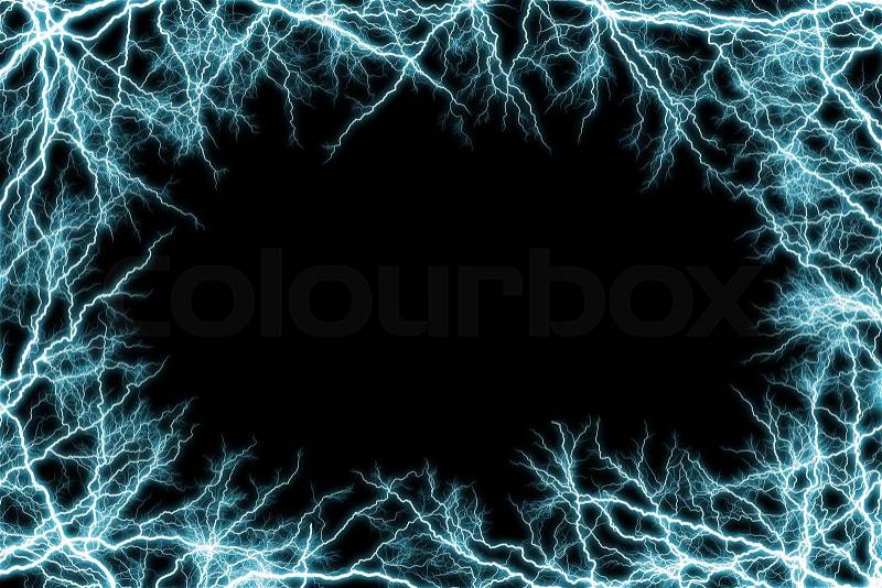Frame of blue lightnings. Use for background, stock photo