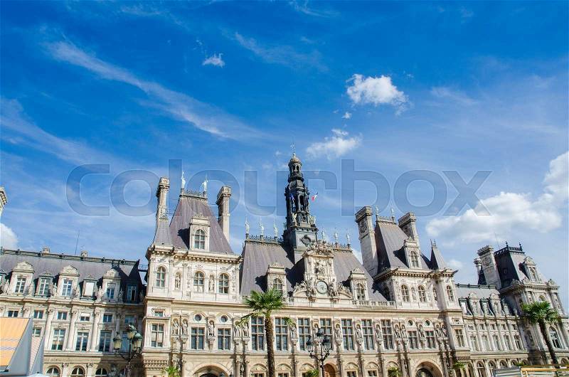Paris - SEPTEMBER 14, 2012: Mayor Office on September 14 in Paris, France. Mayor\'s office is one of city attractions, stock photo