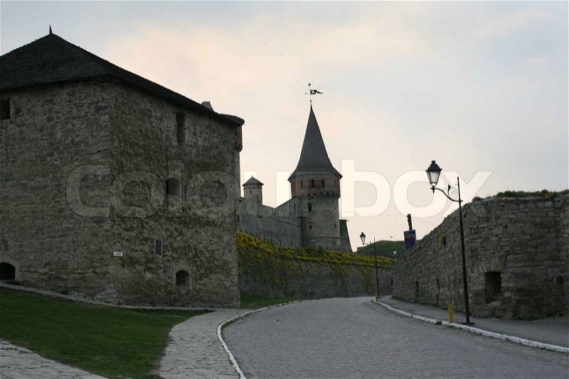 About a fortress in Kamianets-Podilskyi, Ukraine for the first time it is possible to read in documents of 1374 though say that it existed still in far ?-XI century, stock photo