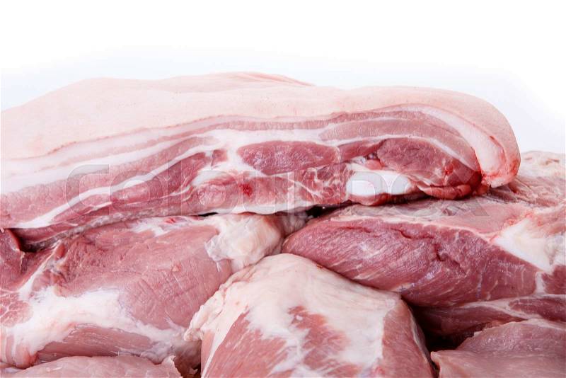 Selection of different cuts of fresh meat, stock photo