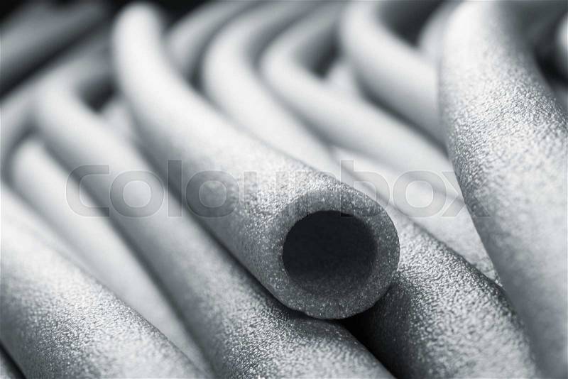Macro view of thermo pipes for tubes, stock photo