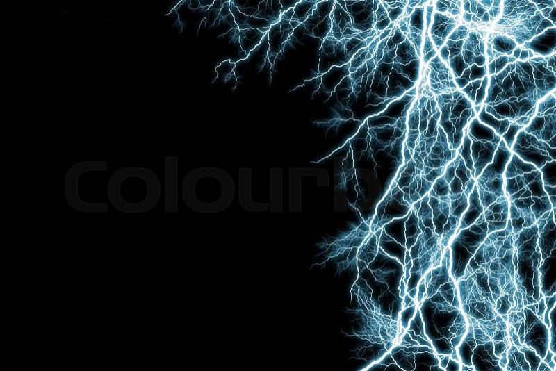 Blue lightnings. Use for background or texture, stock photo