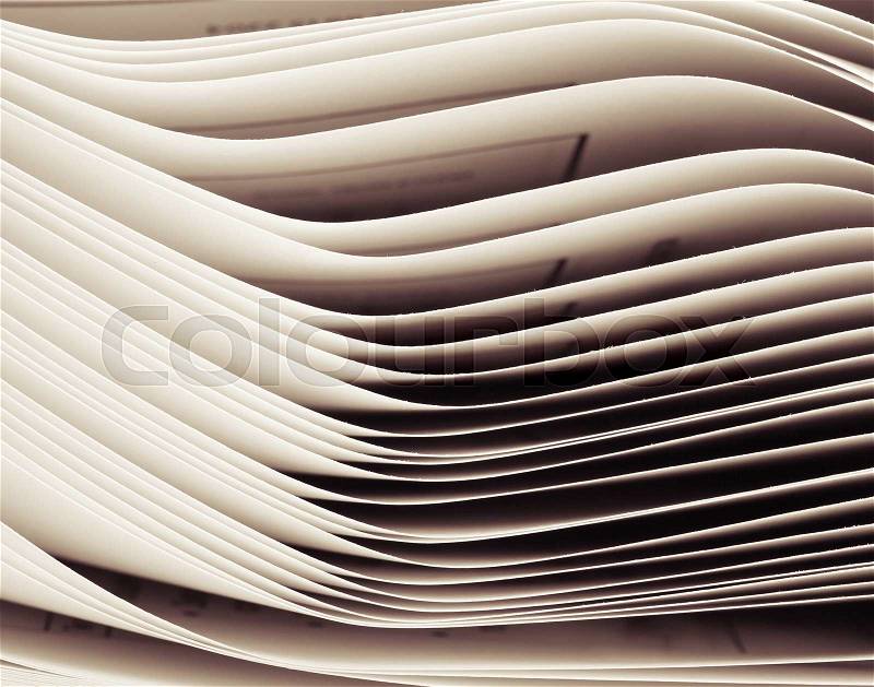 Macro view of a catalog papers, stock photo