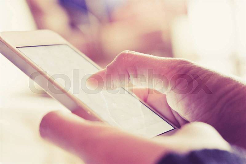 Woman Using a Smart Phone background, stock photo