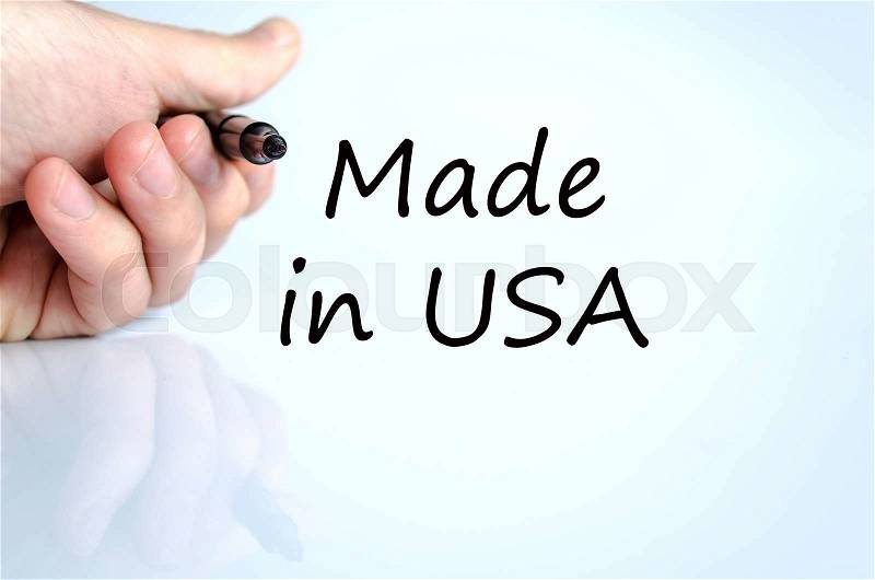 Made in Usa text concept isolated over white background, stock photo