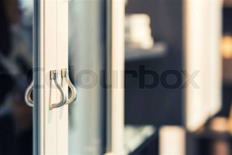 Close up of a cupboard knobs, stock photo