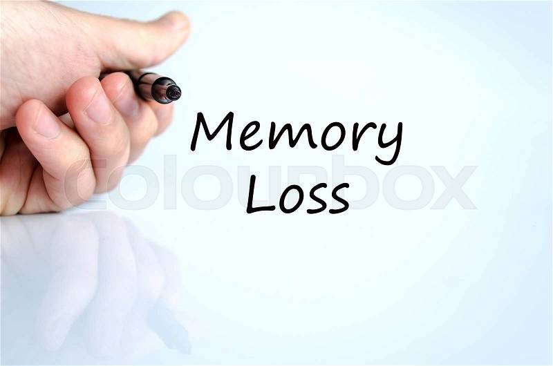 Memory loss text concept isolated over white background, stock photo
