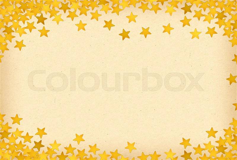 Old Paper Texture with Golden Stars, christmas background, stock photo