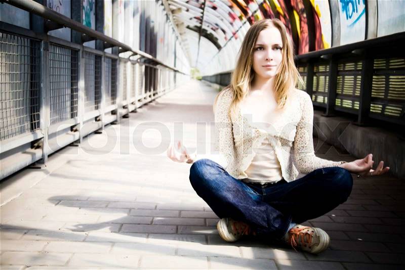 Young Woman In The City Jungle, stock photo