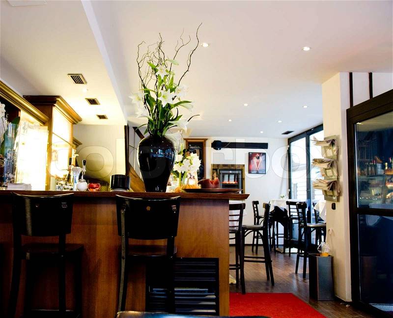 Italian City Cafe Interior. Cafe And Restaurant Series, stock photo