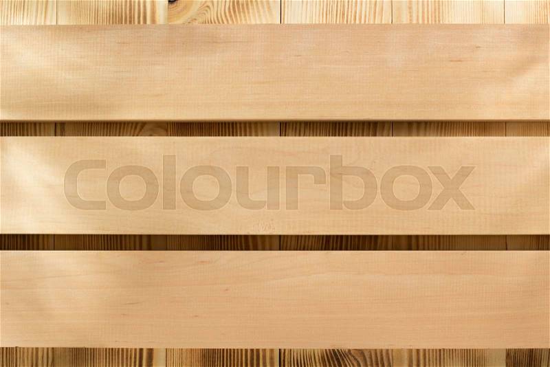 Board panel on wooden background, stock photo