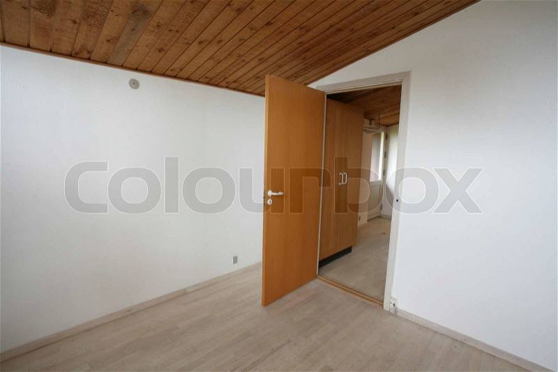 Views of an empty house for sale in denmark, stock photo