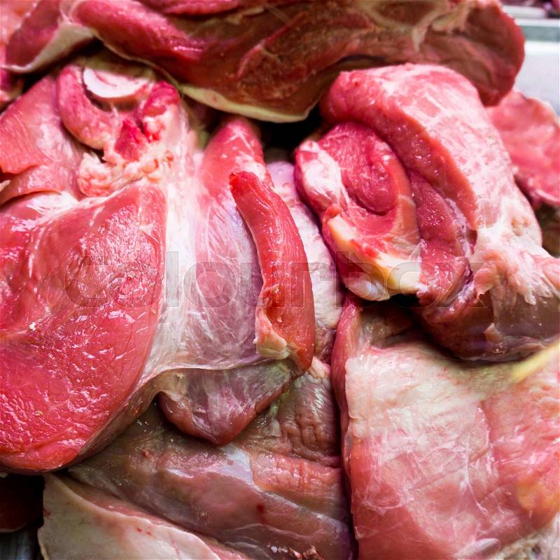 Fresh meat. Fresh meat at a market. meat in shopping center, stock photo