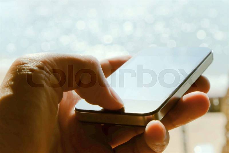 Close up image of Smart Phone background, stock photo