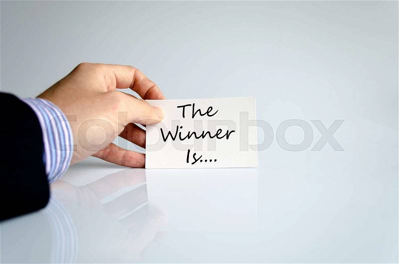 The winner is text concept isolated over white background, stock photo