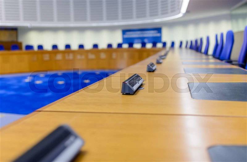 The European Court of Human Rights in Strasbourg, eastern France, Interior, stock photo