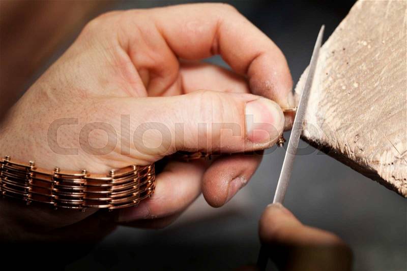 A manufacture and repair of jewelry, stock photo