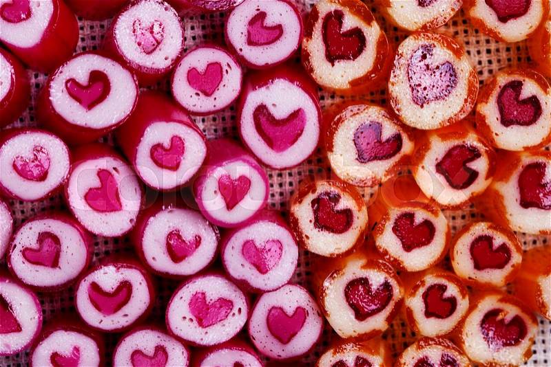 A Lovely heart candy canes, stock photo