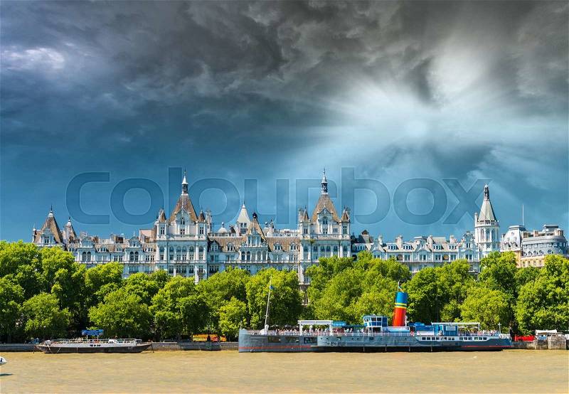 The Royal Horseguards originally built in 1884 in style of a French castle as the home of the National Liberal Club, stock photo