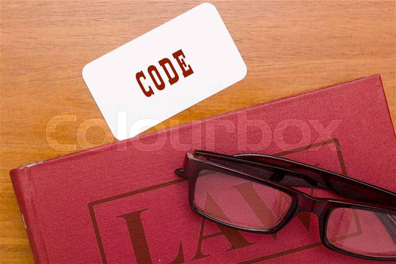 Legal Code - the basis of law. Book of the Law, stock photo
