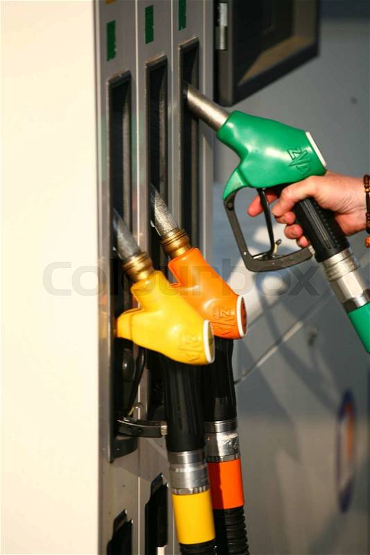 Gasoline station in France, stock photo