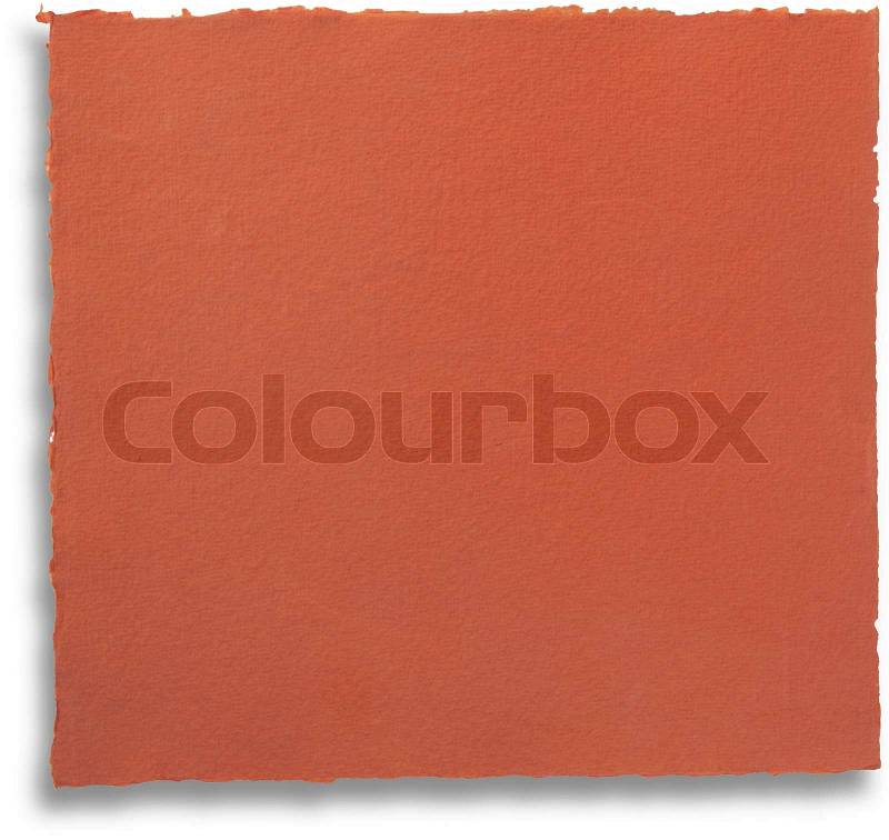 Red paper with torn edges - isolated - background, stock photo