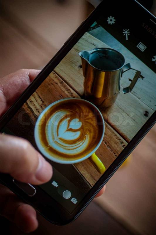 Coffee latte art, stock photo