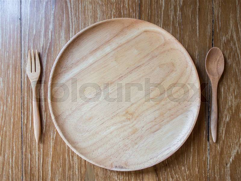 Plates made of wood, stock photo