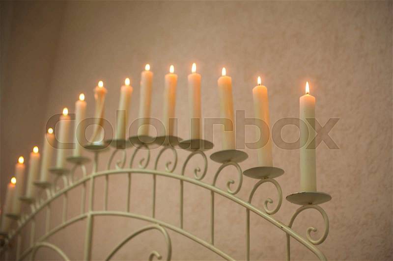 Large candle, the candle in the long term, stock photo