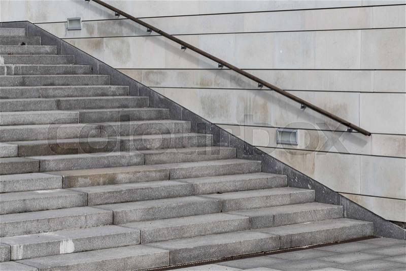 Abstract modern concrete stairs to building - stairway composition, stock photo