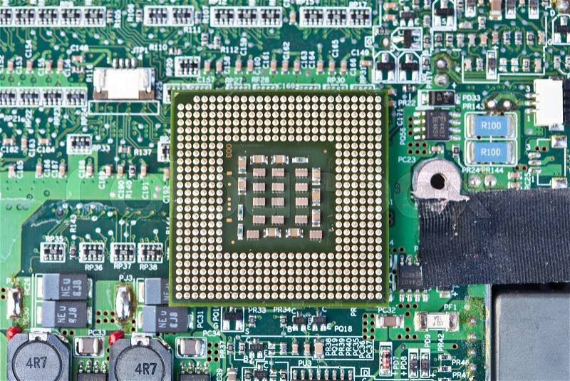 Macro picture of computer electronics, stock photo