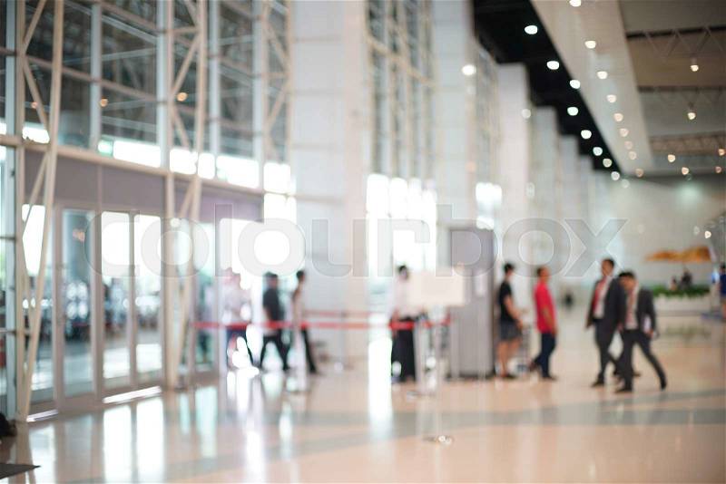 Blurred of Security Checkpoint - Body and Luggage Scan Machine, Security body scan- Airport Check In, background uses, stock photo