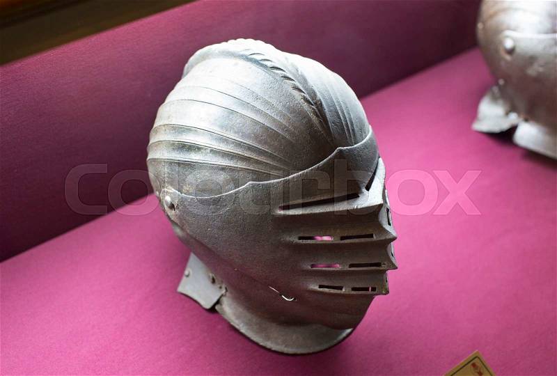Helmets medieval knights, stock photo