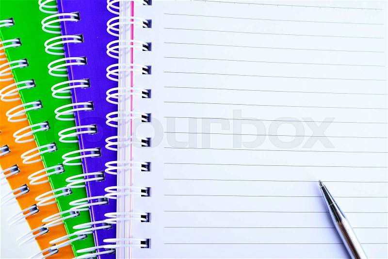 Open blank paper page in notebook, stock photo