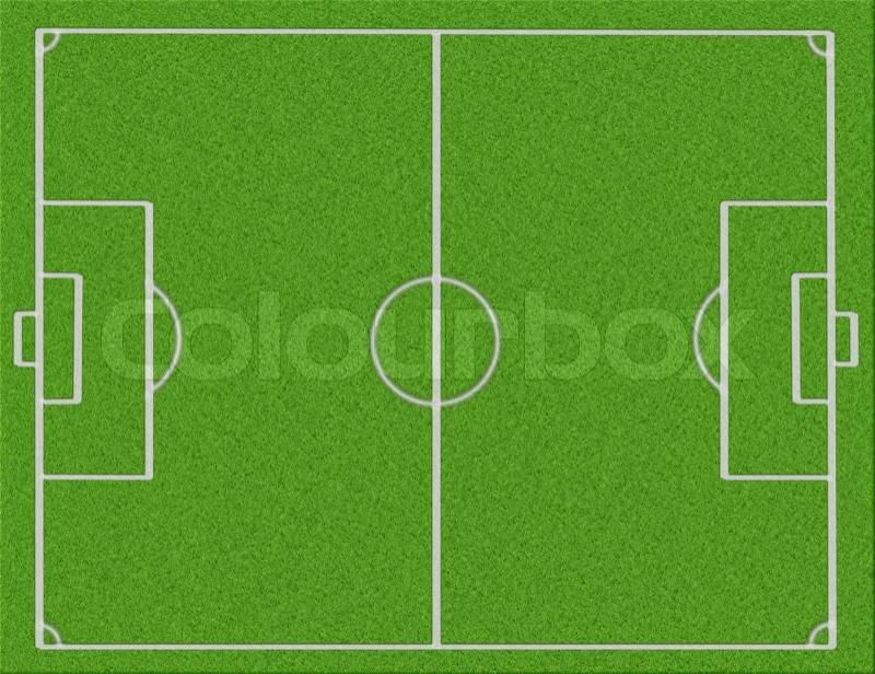The drawn football ground with a white marking on a grass The drawn football ground with a white marking on a grass, stock photo